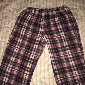 Plaid print flare leg pants